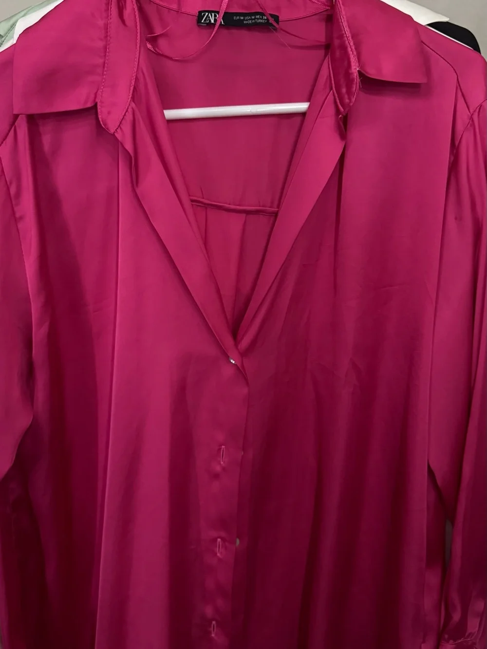 Women’s classic Button-Up Shirt - White, Sage, Black, Fuchsia